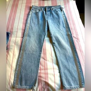 Levi’s Premium 501 Rhinestone Stripe Women’s Jeans 30 W 28 L